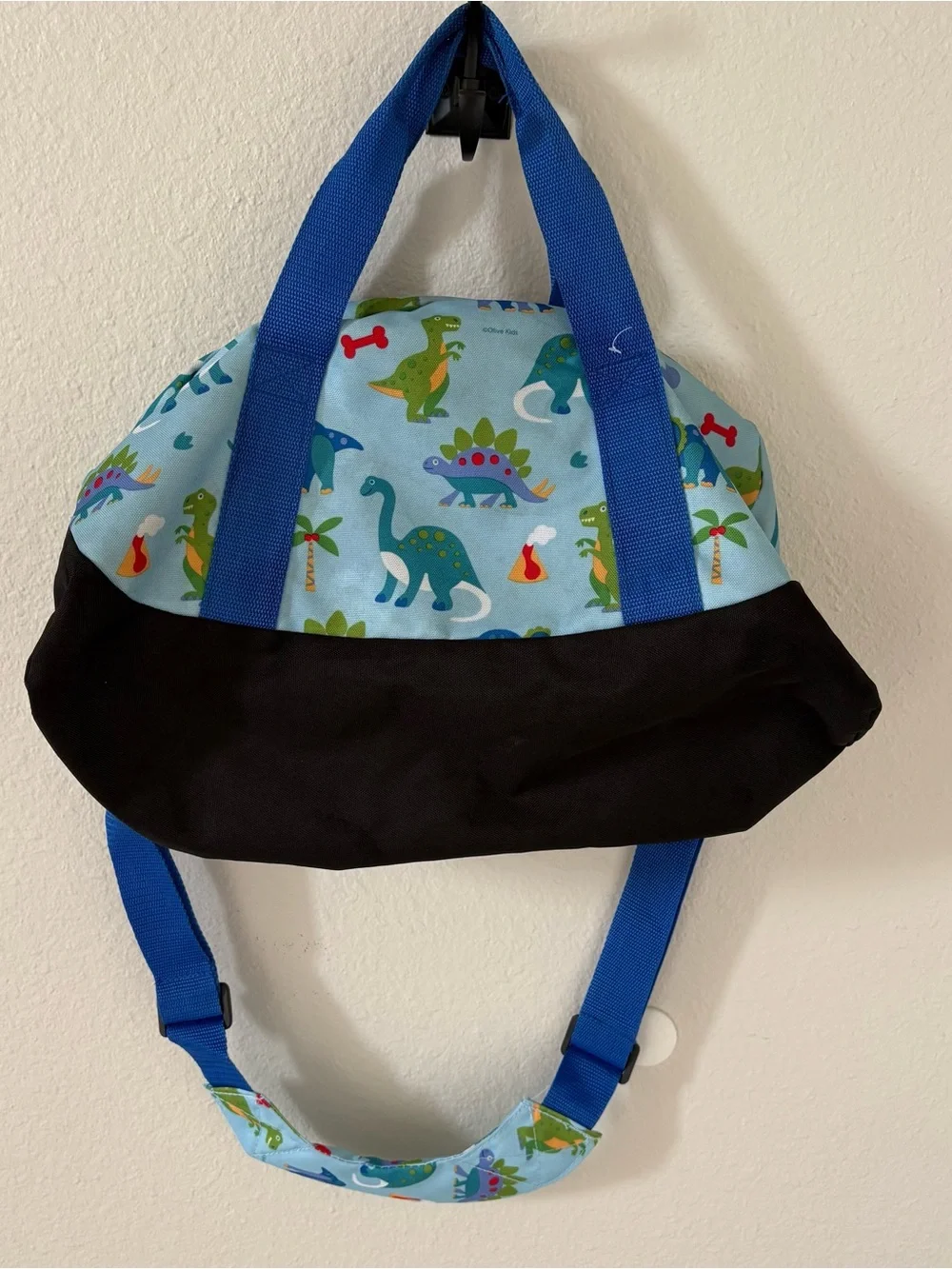 Wildkin Kids Overnighter Duffel Bag Blue Dinosaur Land